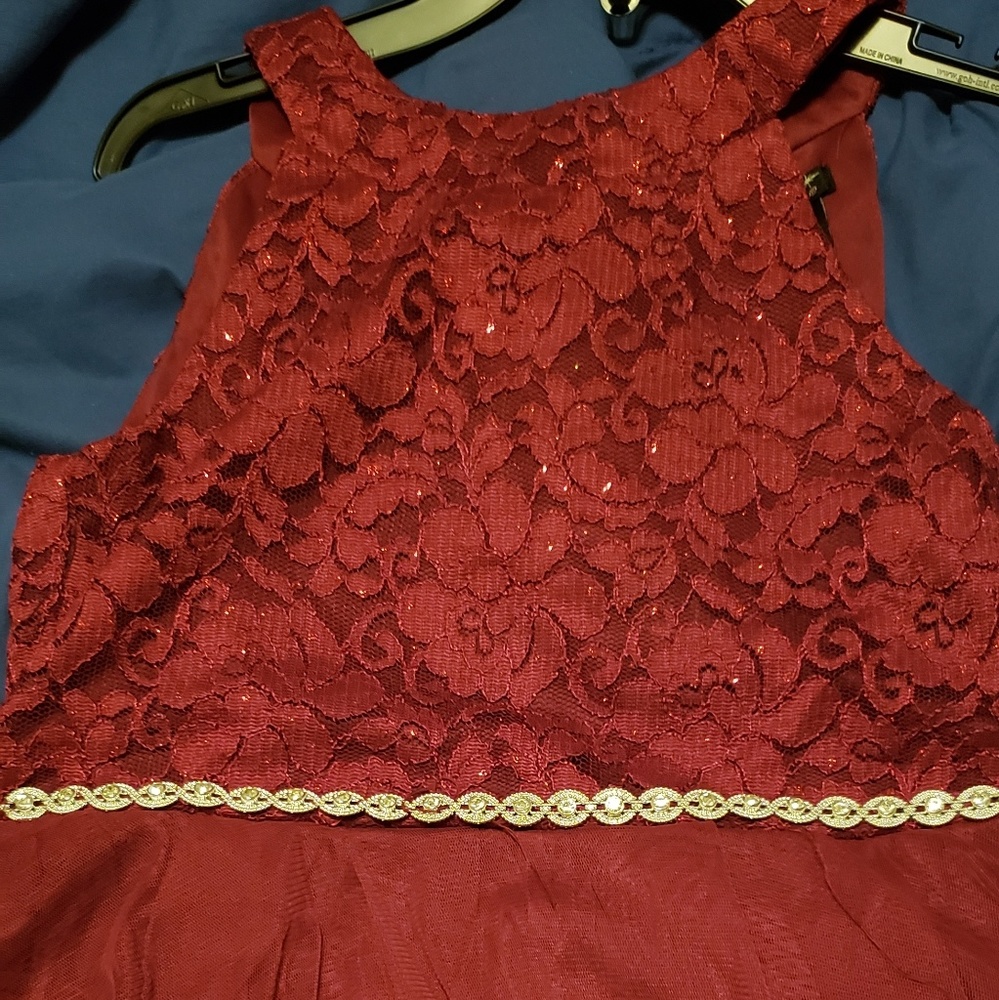 Burgundy high/low flowy dress